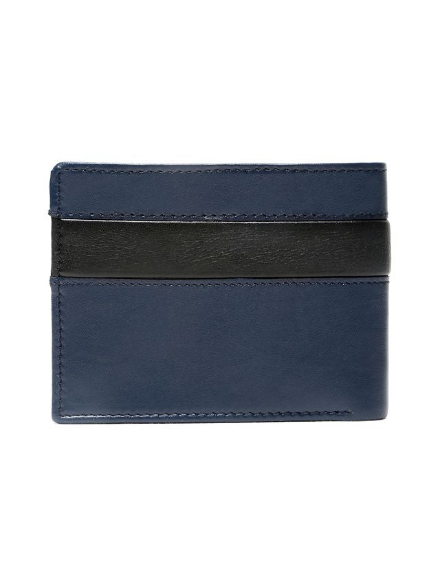 KOSHER Blue Color Premium Soft Leather With Zipp Coin Pocket Wallet for Men's