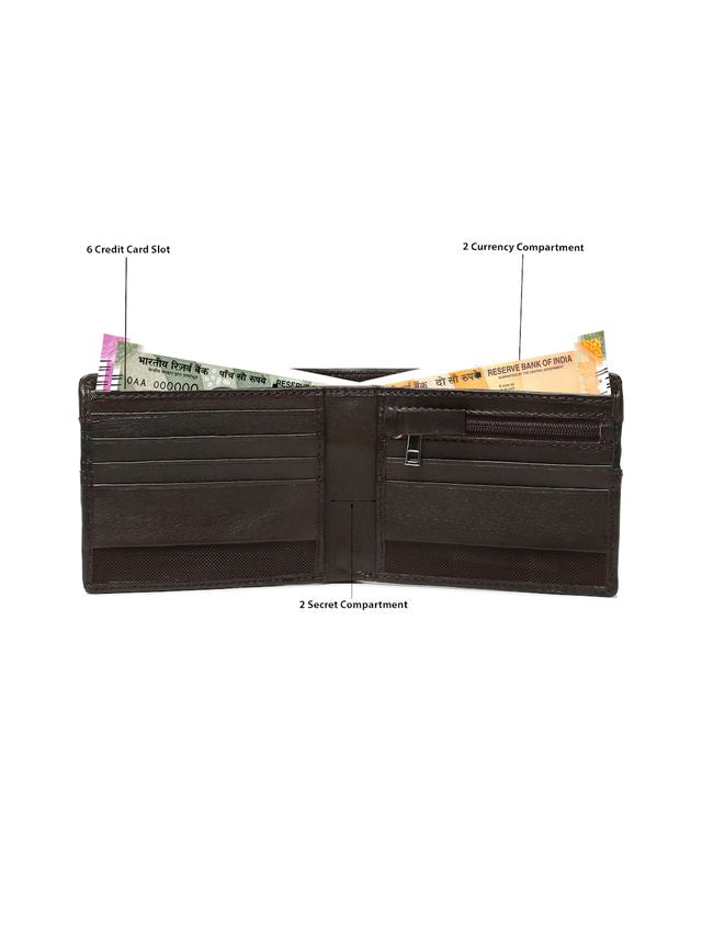 KOSHER Brown Color Premium Soft Leather With Zipp Coin Pocket Wallet for Men's