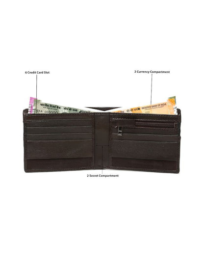 KOSHER Brown Color Premium Soft Leather With Zipp Coin Pocket Wallet for Men's
