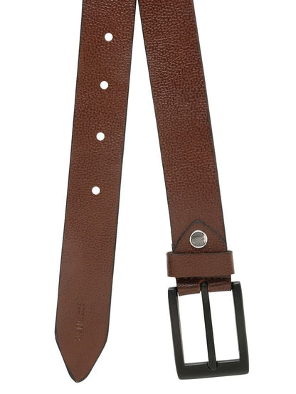 KOSHER Brown Color Men's Classic NDM Genuine Leather Belt with Matte Black Buckle