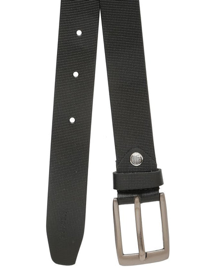 KOSHER Black Color Men's Textured Genuine Leather Belt With Antiqe Finish Buckle – Elegant Textured Finish Belt