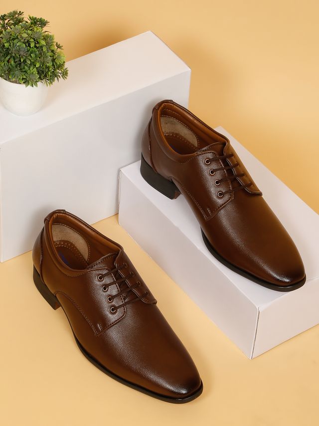 Kosher Brown Color Lace-up Men's Formal Shoes