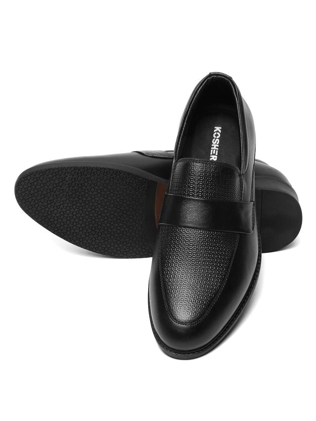 Kosher Black Color Slip-on Men's Formal Shoes