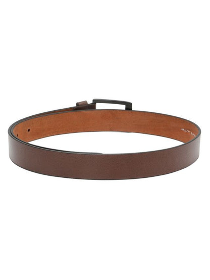 KOSHER Brown Color Men's Classic NDM Genuine Leather Belt with Matte Black Buckle