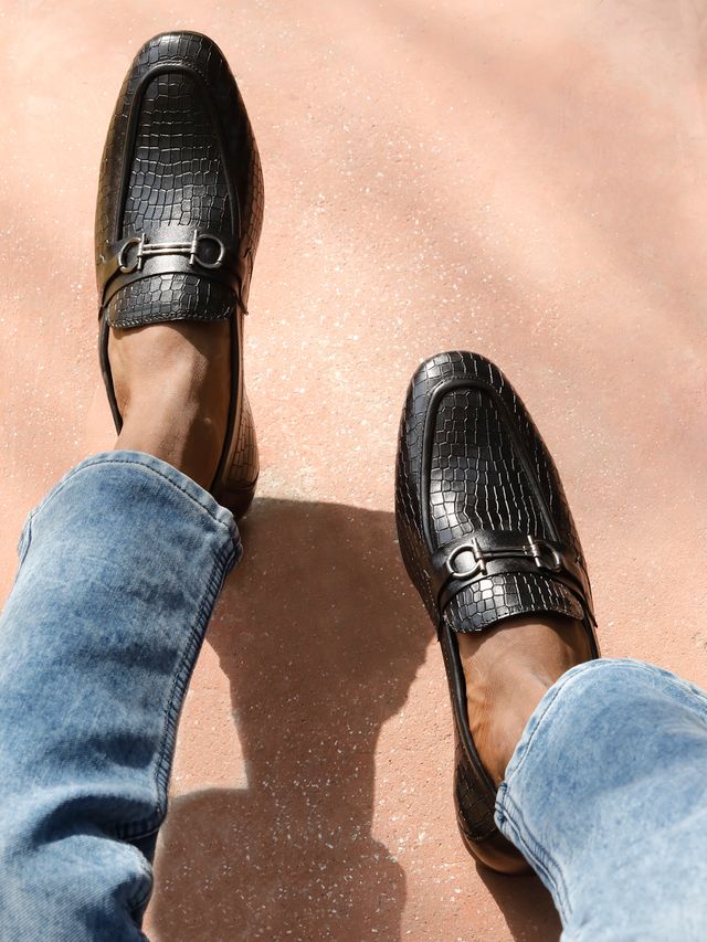 Kosher Black Color Slip-on Men's Formal Shoes