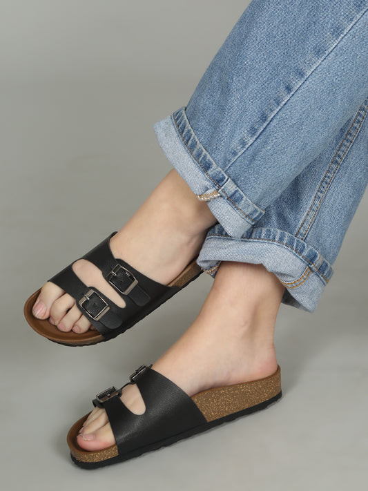 Kosher Black Women,s casual slipper