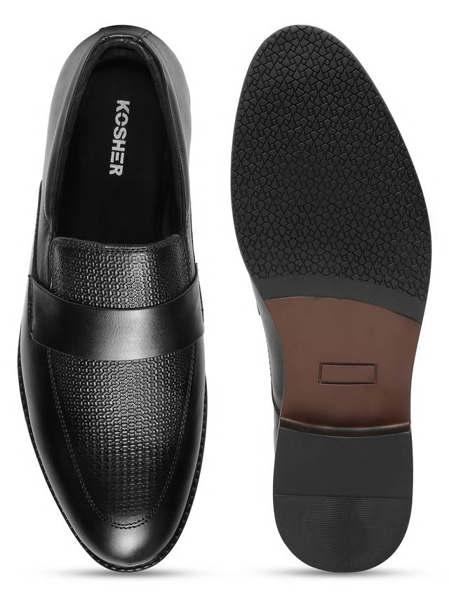 Kosher Black Color Slip-on Men's Formal Shoes