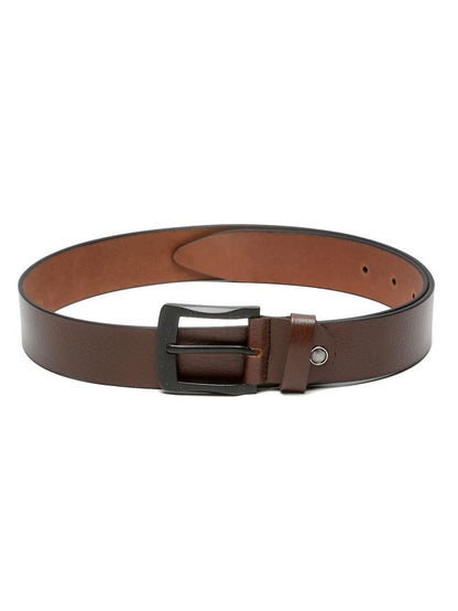 KOSHER Brown Color Men's Genuine NDM Leather Belt With Matte Black Buckle – Classic Formal & Casual Wear
