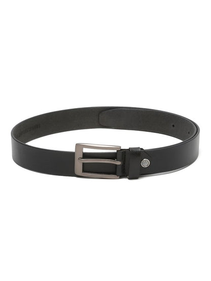 KOSHER Black Color Men's Textured Genuine Leather Belt With Antiqe Finish Buckle – Elegant Textured Finish Belt