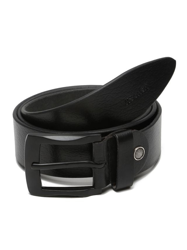 KOSHER Black Color Men's Genuine NDM Leather Belt With Matte Black Buckle – Classic Formal & Casual Wear