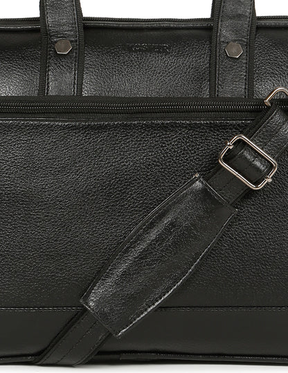 KOSHER Black Color Premium Genuine Leather Bag – Stylish, Spacious & Durable for Men / Women