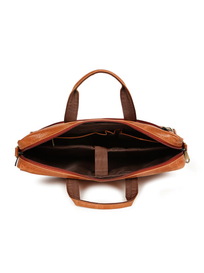 KOSHER Premium Genuine Leather Laptop Bag – Classic Professional Messenger Bag with Shoulder Strap for Men / Women