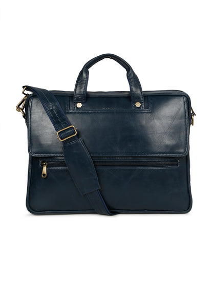 KOSHER Premium Genuine Leather Laptop Bag – Classic Professional Messenger Bag with Shoulder Strap for Men / Women