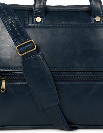 KOSHER Premium Genuine Leather Laptop Bag – Classic Professional Messenger Bag with Shoulder Strap for Men / Women