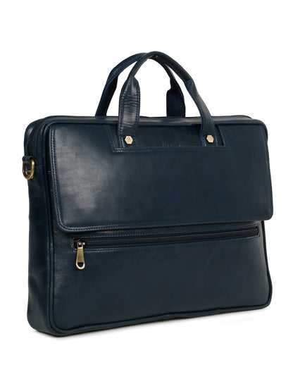 KOSHER Premium Genuine Leather Laptop Bag – Classic Professional Messenger Bag with Shoulder Strap for Men / Women