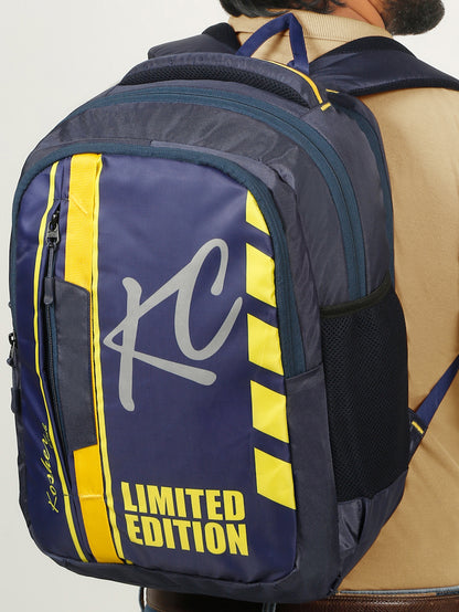 Kosher Club Limited Edition Blue & Yellow 25L Casual Backpack with Multiple Compartments and Padded Straps