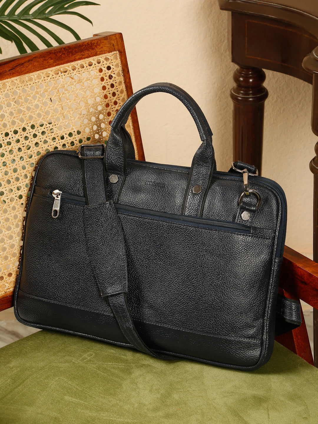 KOSHER Blue Color Premium Genuine Leather Bag – Stylish, Spacious & Durable for Men / Women