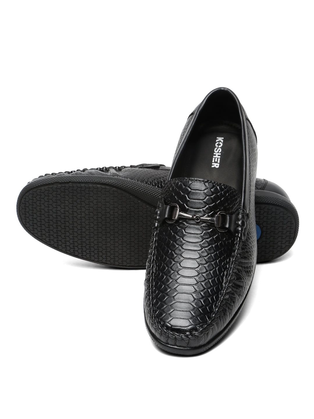 Kosher Black Color Slip-on Men's Casual Loafers