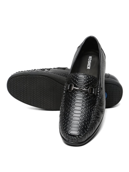 Kosher Black Color Slip-on Men's Casual Loafers