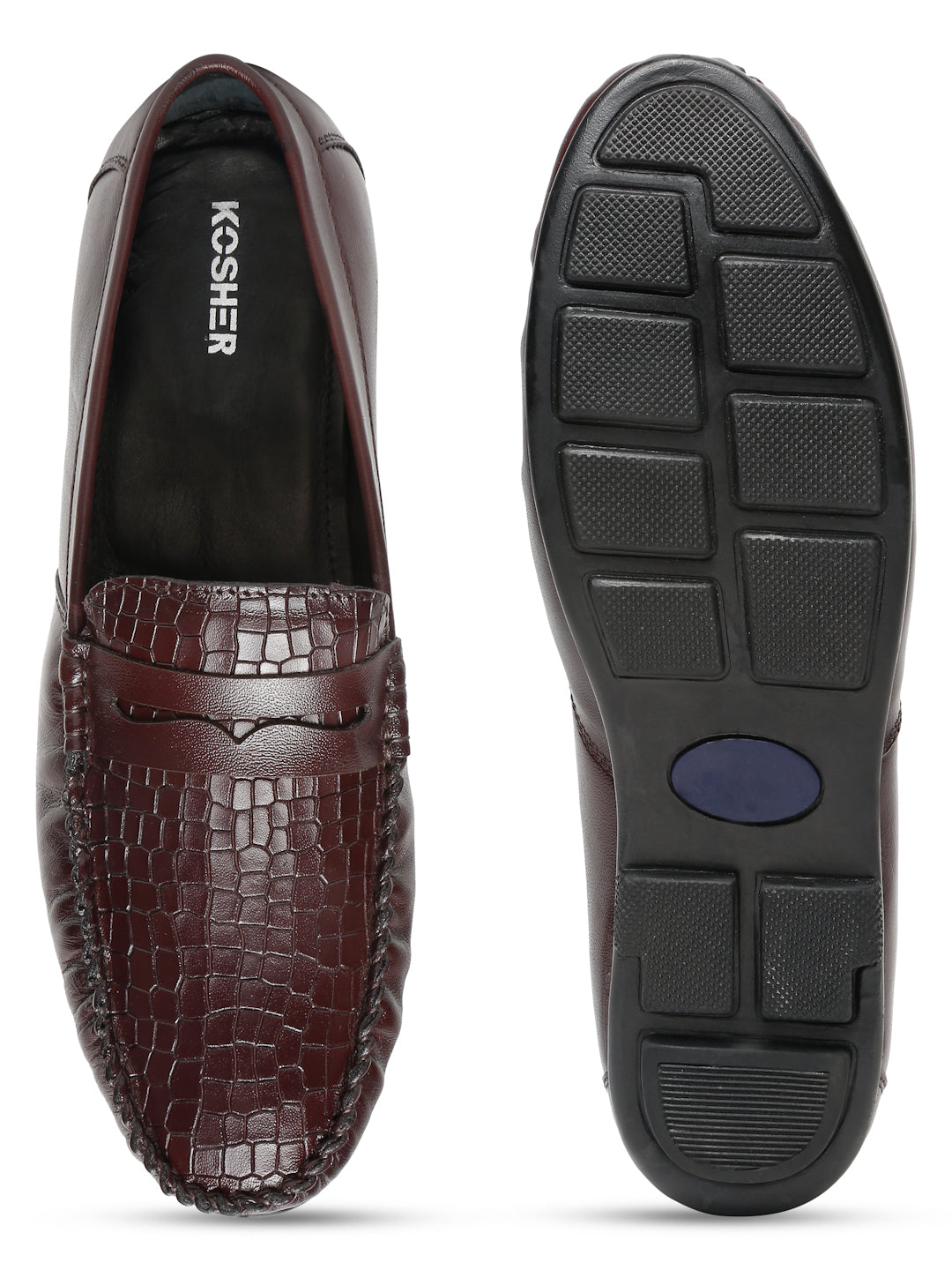 Kosher Cherry Color Slip-on Men's Casual Loafers