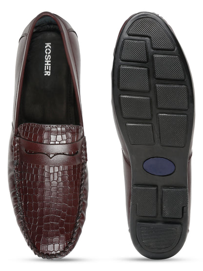 Kosher Cherry Color Slip-on Men's Casual Loafers