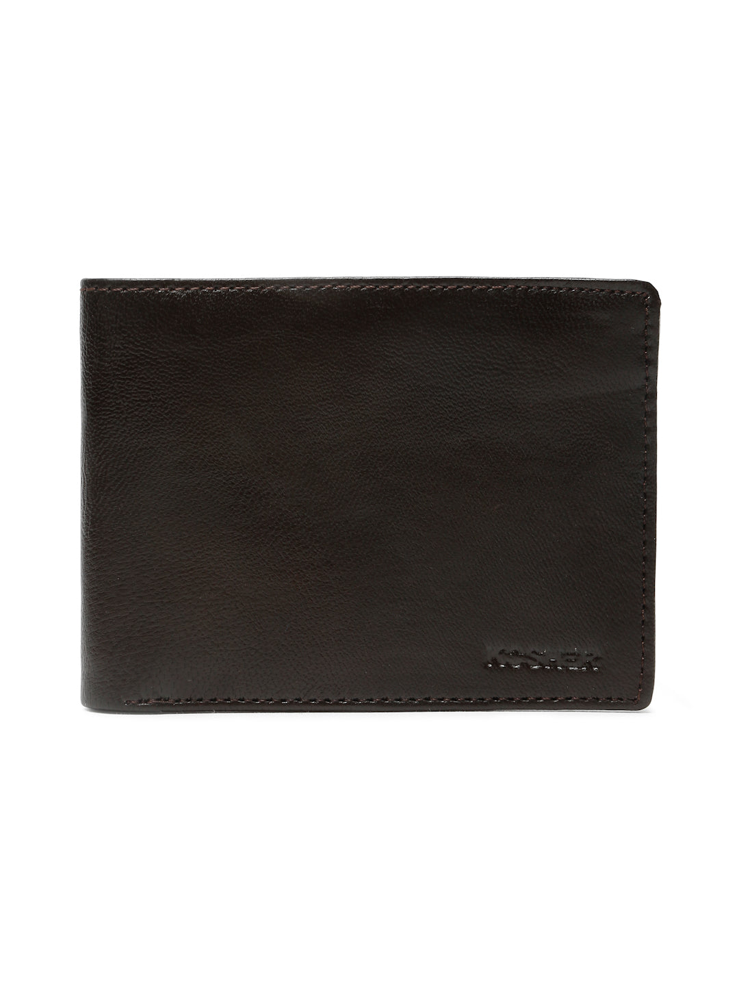 KOSHER BrownColor Men's Genuine Leather Bi-Fold Wallet Slim Design With Card Slots & ID Window