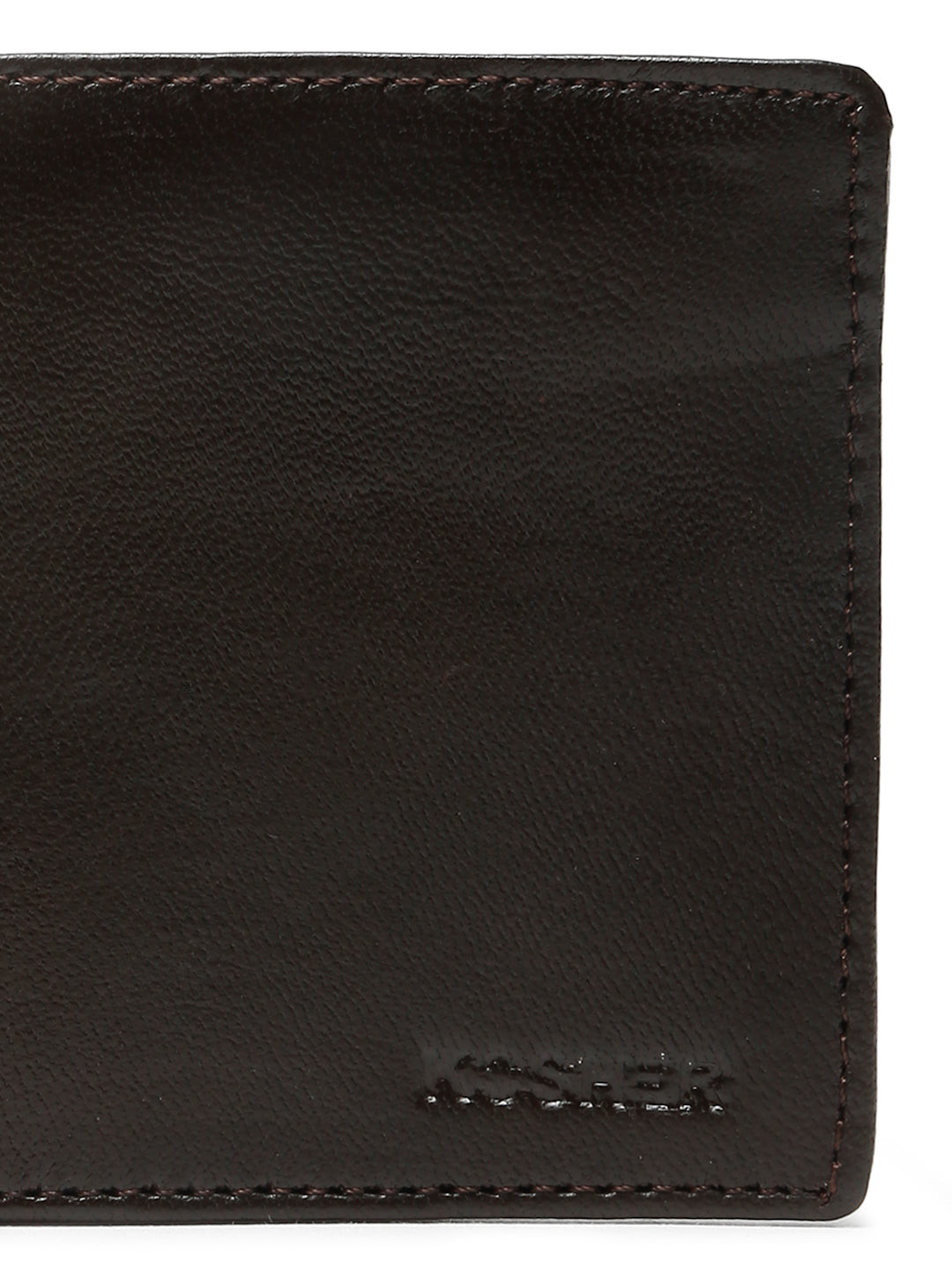 KOSHER BrownColor Men's Genuine Leather Bi-Fold Wallet Slim Design With Card Slots & ID Window