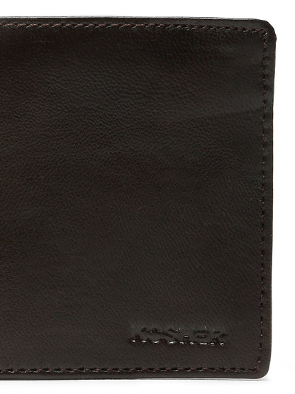 KOSHER BrownColor Men's Genuine Leather Bi-Fold Wallet Slim Design With Card Slots & ID Window