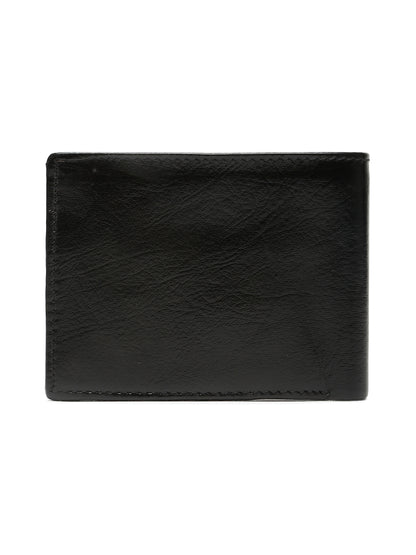 KOSHER Black Color Premium Men's Classic Leather Wallet With Coin Pocket and Rear Card Slots