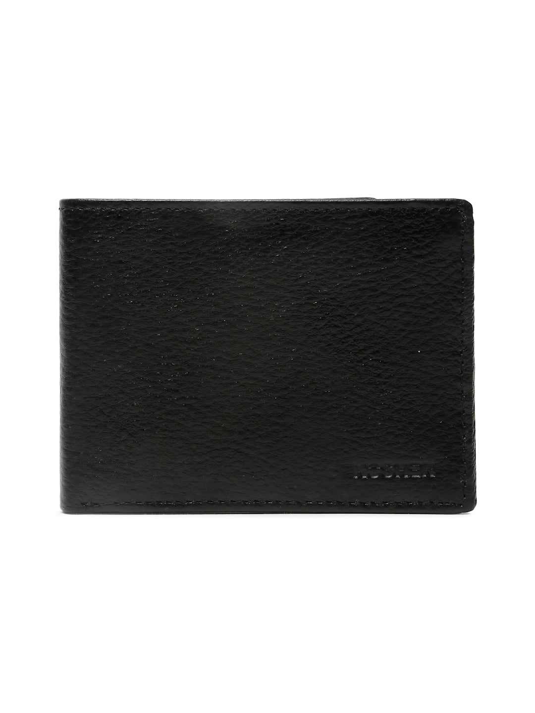 KOSHER Black Color Men,s Classic Bi-Fold Premium Leather Wallet with Coin Pocket & Rear Slip Pocket For Card Slots