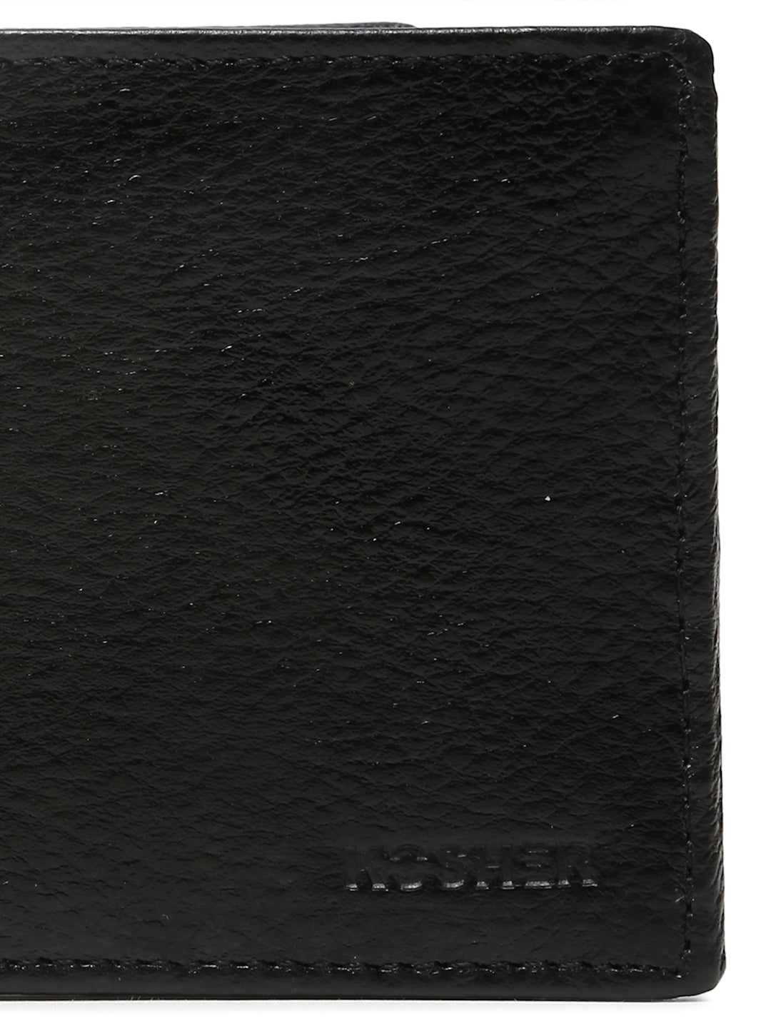 KOSHER Black Color Men,s Classic Bi-Fold Premium Leather Wallet with Coin Pocket & Rear Slip Pocket For Card Slots
