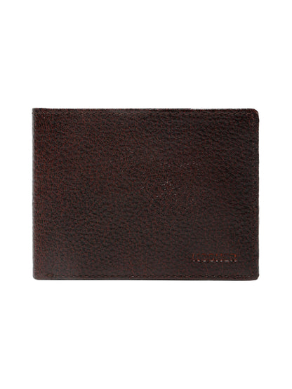 KOSHER D.Brown Color Men,s Classic Bi-Fold Premium Leather Wallet with Coin Pocket & Rear Slip Pocket For Card Slots