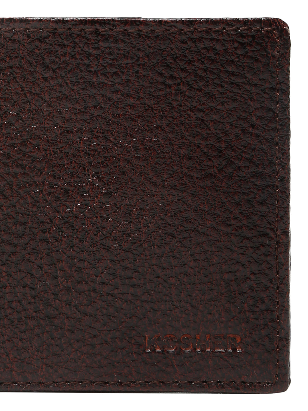 KOSHER D.Brown Color Men,s Classic Bi-Fold Premium Leather Wallet with Coin Pocket & Rear Slip Pocket For Card Slots