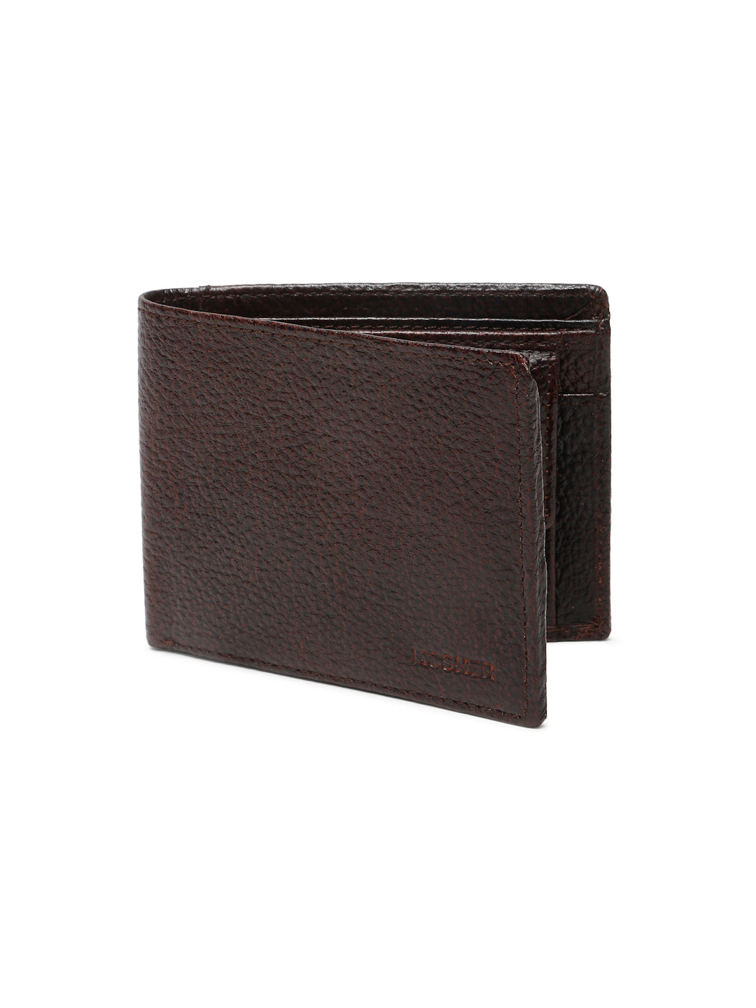 KOSHER D.Brown Color Men,s Classic Bi-Fold Premium Leather Wallet with Coin Pocket & Rear Slip Pocket For Card Slots