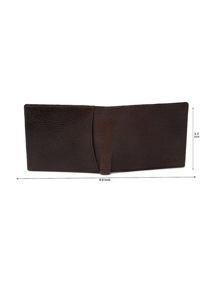 KOSHER D.Brown Color Men,s Classic Bi-Fold Premium Leather Wallet with Coin Pocket & Rear Slip Pocket For Card Slots