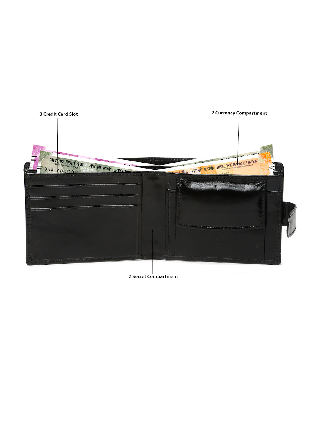 KOSHER Black Color Men’s Classic Genuine Leather Wallet With Snap Button Closure – Premium Handcrafted Bifold