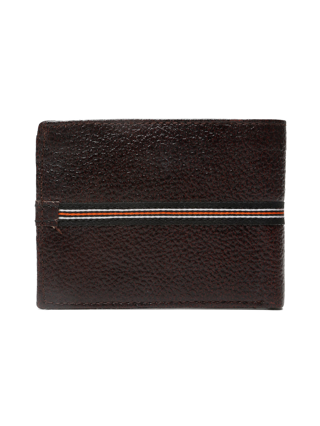 Kosher Premium D.Brown Leather Wallet for Men – Stylish & Durable with Multi-Stripe Design