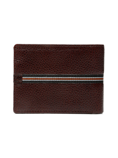 Kosher Premium Brown Leather Wallet for Men – Stylish & Durable with Multi-Stripe Design