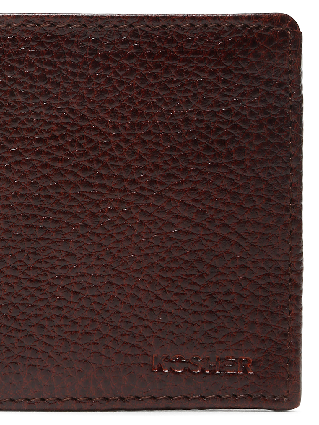 KOSHER Brown Color Men,s Classic Bi-Fold Premium Leather Wallet with Coin Pocket & Rear Slip Pocket For Card Slots