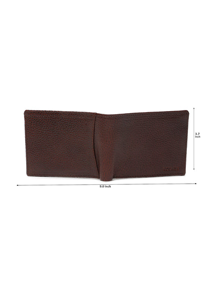 KOSHER Brown Color Men,s Classic Bi-Fold Premium Leather Wallet with Coin Pocket & Rear Slip Pocket For Card Slots