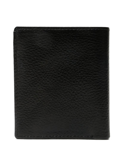 KOSHER Black Color Men's Genuine Leather Bi-Fold Wallet Book Shape With Coin Pocket