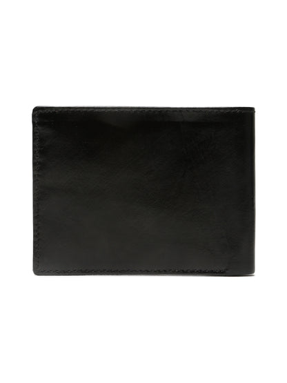 KOSHER Black Color Men's Classic Bi-Fold Leather Wallet With Flap ID Card Window And Multiple Card Slots