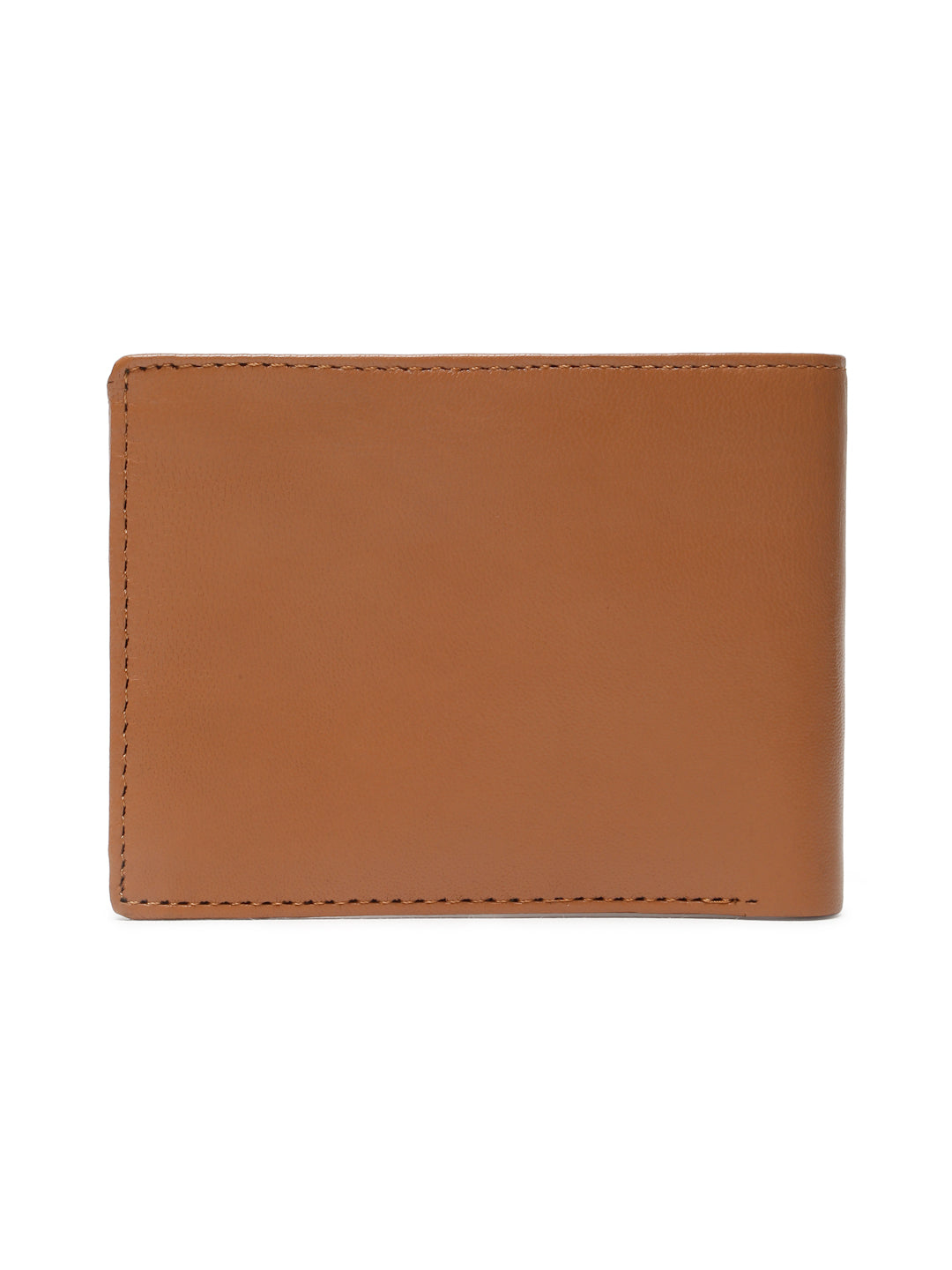 KOSHER Tan Color Men's Genuine Leather Bi-Fold Wallet Slim Design With Card Slots & ID Window