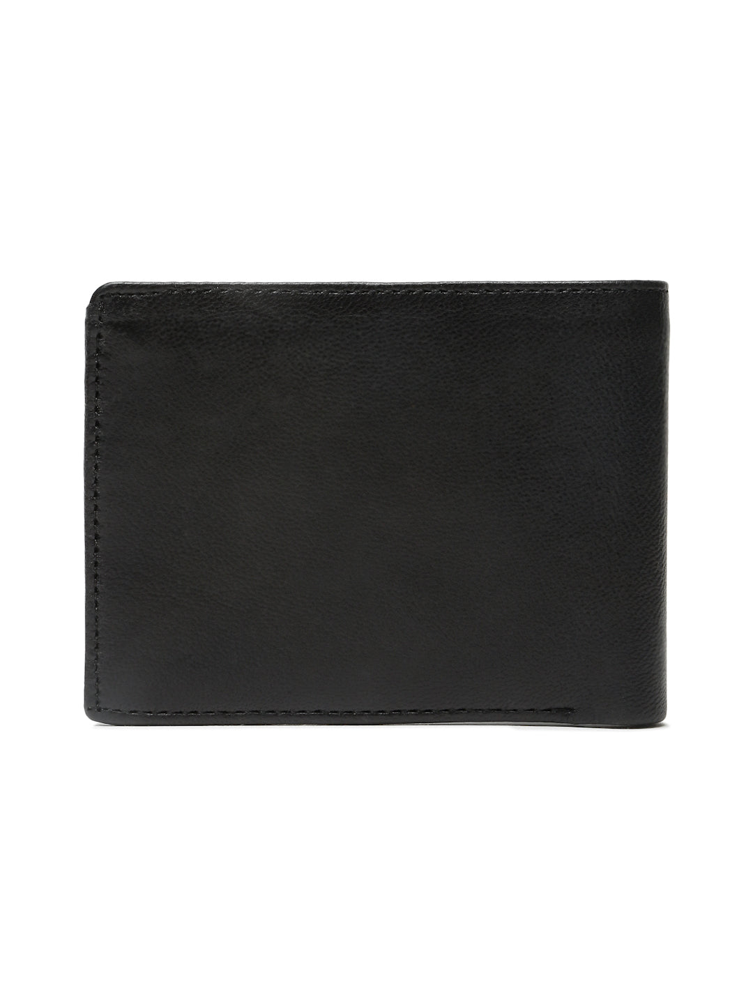 KOSHER Black Color Men's Genuine Leather Bi-Fold Wallet Slim Design With Card Slots & ID Window