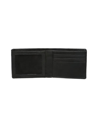 KOSHER Black Color Men's Genuine Leather Bi-Fold Wallet Slim Design With Card Slots & ID Window