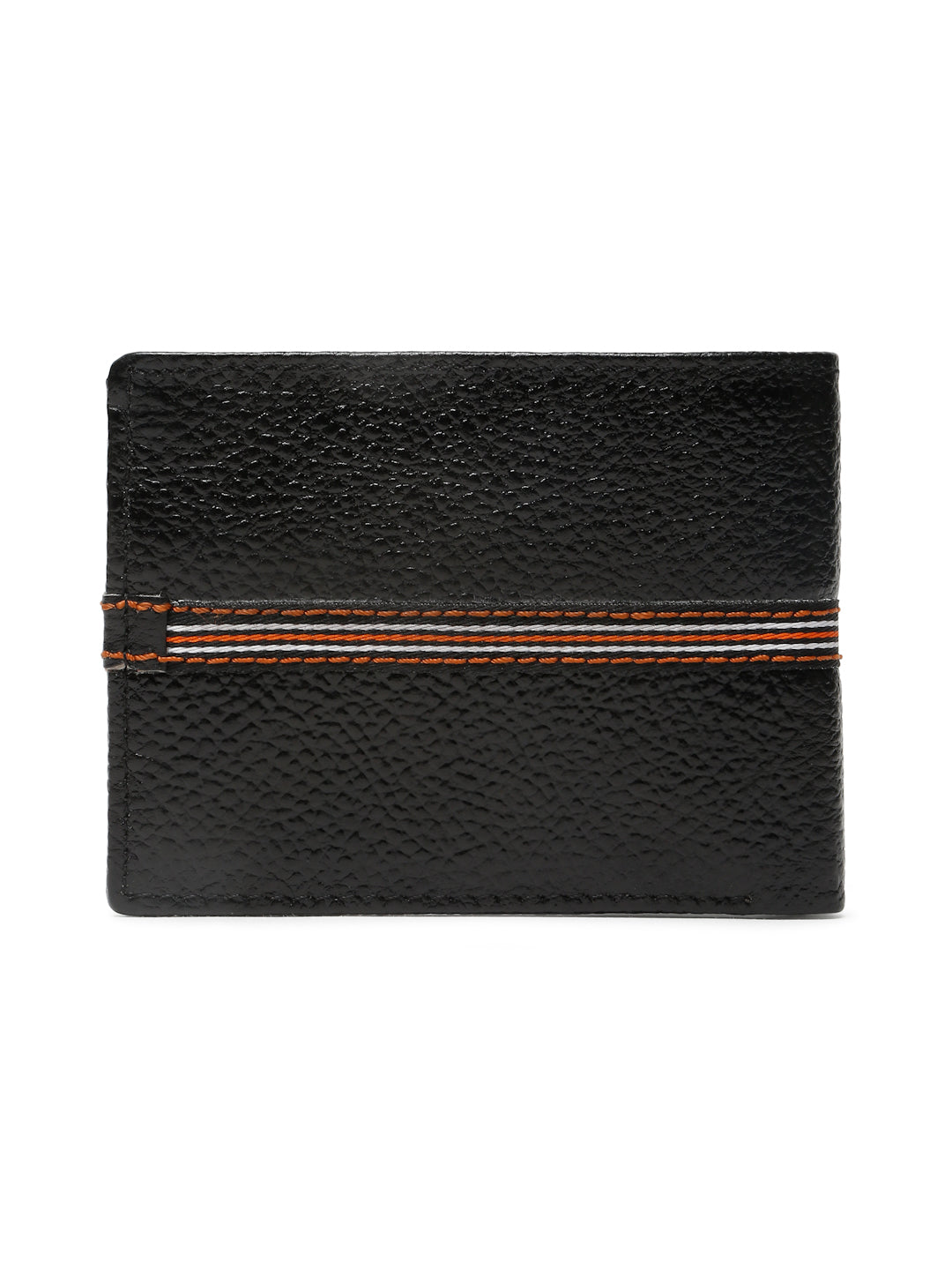 Kosher Premium Black Leather Wallet for Men – Stylish & Durable with Multi-Stripe Design