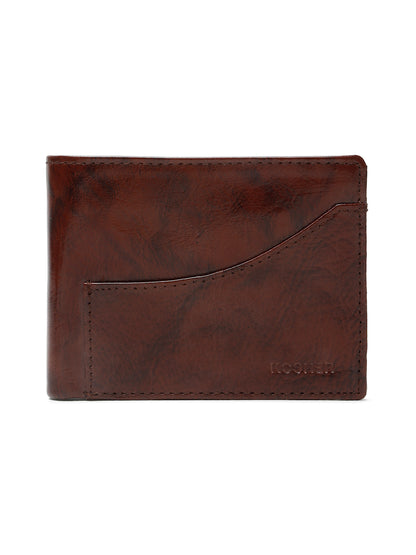 KOSHER Brown Color Premium Men's Classic Leather Wallet With Coin Pocket and Rear Card Slots