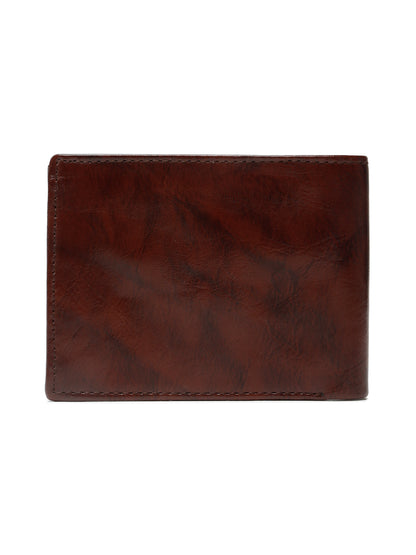 KOSHER Brown Color Premium Men's Classic Leather Wallet With Coin Pocket and Rear Card Slots