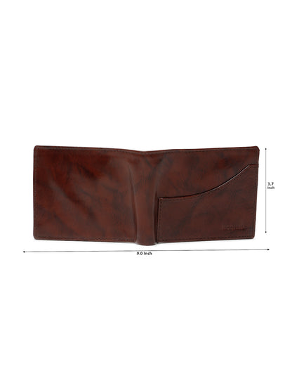 KOSHER Brown Color Premium Men's Classic Leather Wallet With Coin Pocket and Rear Card Slots