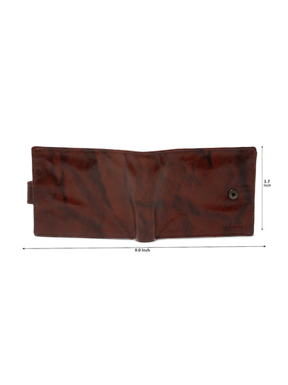 KOSHER Brown Color Men’s Classic Genuine Leather Wallet With Snap Button Closure – Premium Handcrafted Bifold